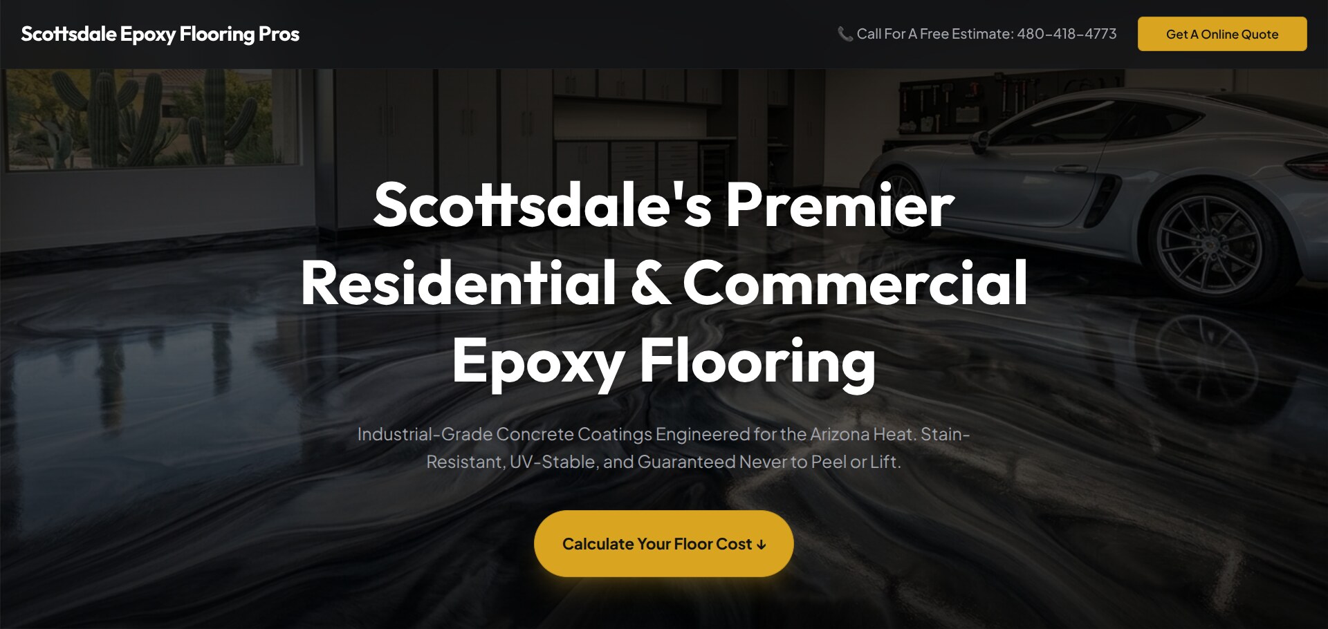 Scottsdale Epoxy Flooring Pros website homepage